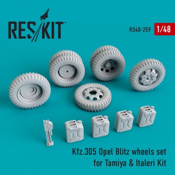 RESKIT RS48-0259 Kfz.305 Opel blitz wheels set  for Tamiya &amp; Italeri 1/48