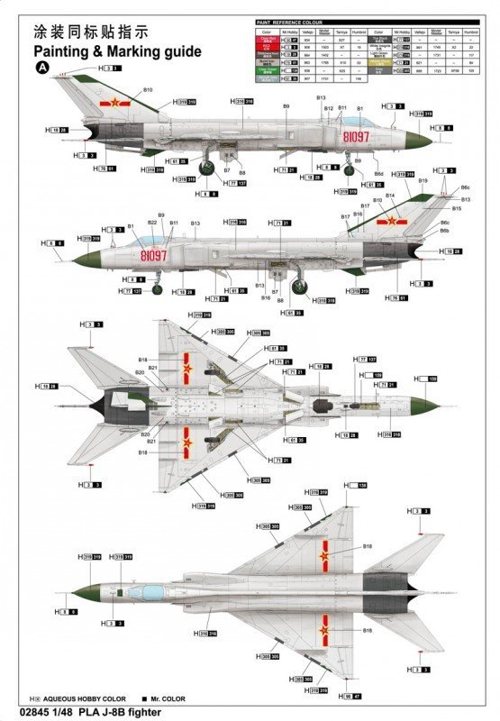 Trumpeter 02845 PLA J-8B fighter (1:48)