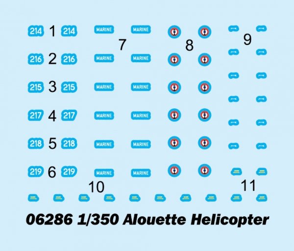 Trumpeter 06286 Alouette Helicopter 1/350