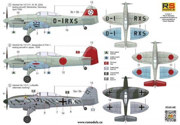 RS Models 94008 Heinkel 112 V11 1/72