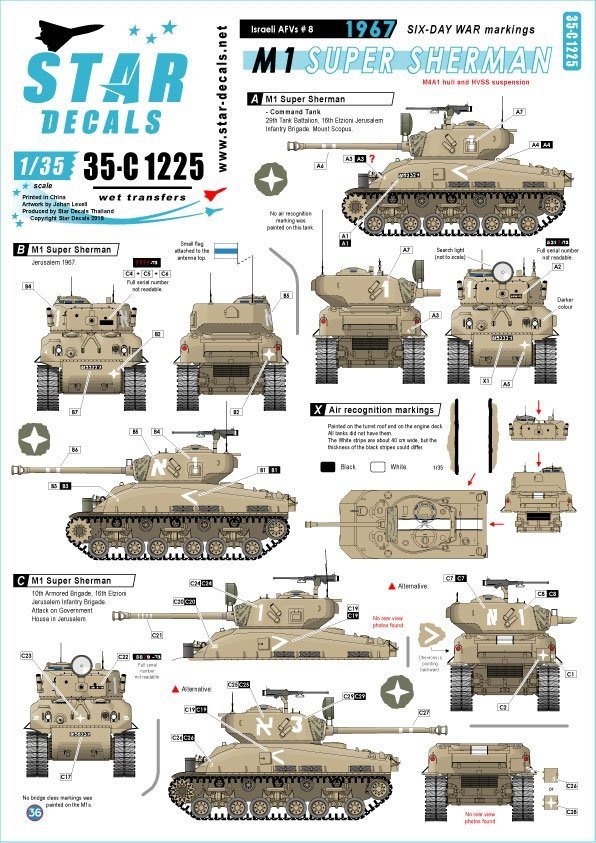 Star Decals 35-C1225 Israeli AFVs 8 1/35