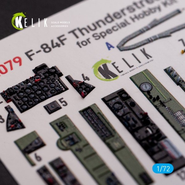 KELIK K72079 F-84F Thunderstreak interior 3D decals for Special Hobby kit 1/72