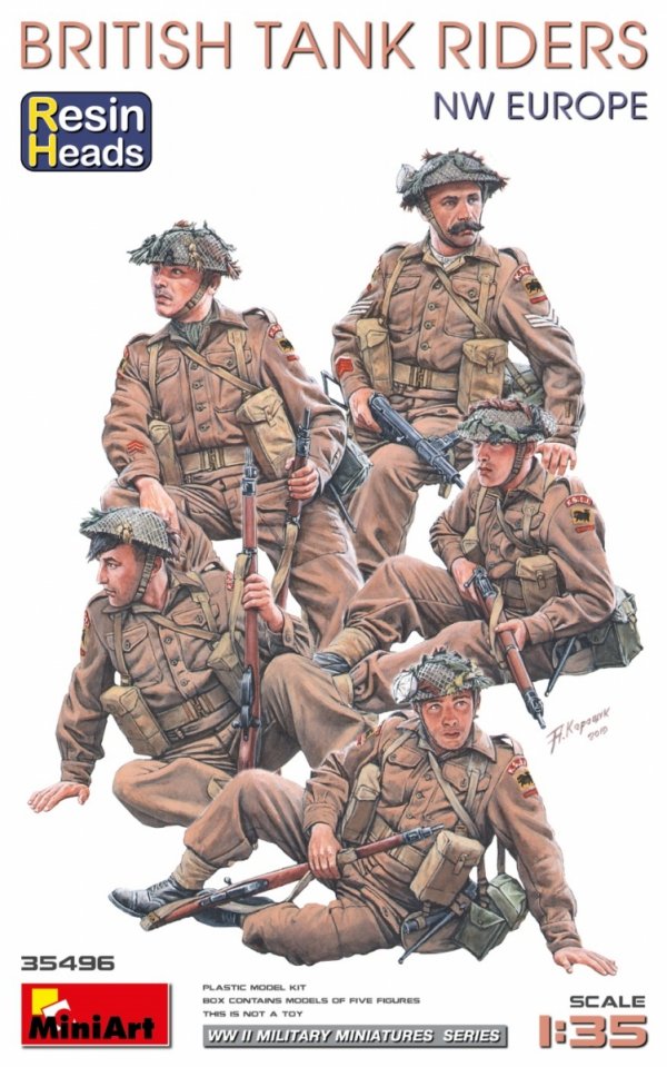 MiniArt 35496 British Tank Riders (NW Europe). Resin Heads 1 1/35