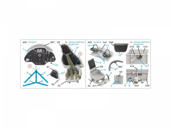 Quinta Studio QD48491 I-16 3D-Printed coloured Interior on decal paper (for Zvezda kit) 1/48