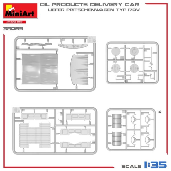 MiniArt 38069 OIL PRODUCTS DELIVERY CAR, LIEFER PRITSCHENWAGEN TYP 170V 1/35