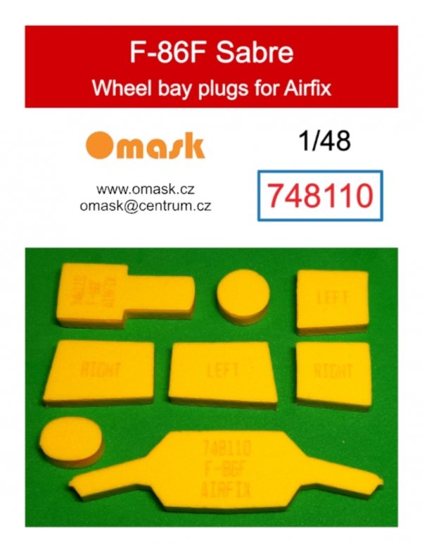 Omask 748110 F-86F Sabre wheel bay plugs (for Airfix) 1/48