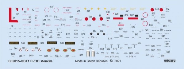 Eduard D32015 P-51D stencils REVELL/TAMIYA  1/32