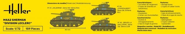 Heller 79894 M4A2 Sherman Division Leclerc deco.FR 1/72