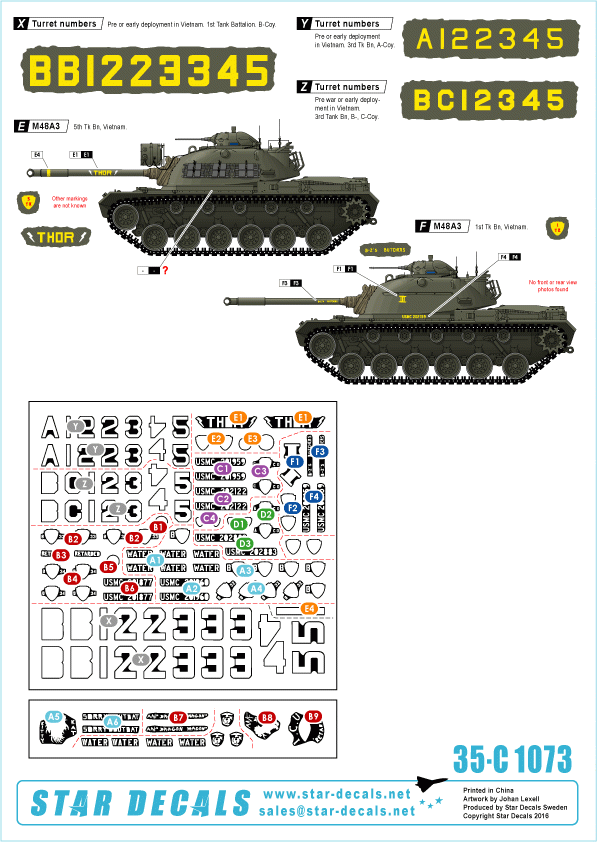 Star Decals 35-C1073 M48A3 Early model 1/35
