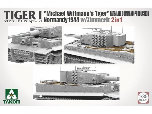 Takom 2201 Tiger I Late Production w/zimmerit Normandy 1944 Sd.Kfz. 181 Pz.Kpfw. VI Ausf. E &quot;Michael Wittmann's Tiger&quot;(Late/Late Command) 1/35