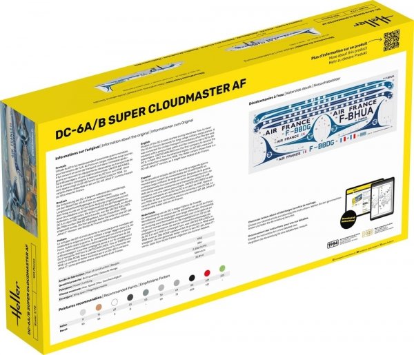 Heller 56315 DC6 Super Cloudmaster Air France - Starter Kit 1/72