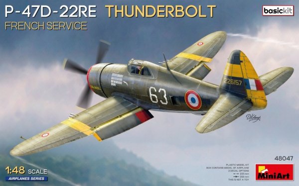 MiniArt 48047 P-47D-22RE THUNDERBOLT FRENCH SERVICE BASIC KIT 1/48
