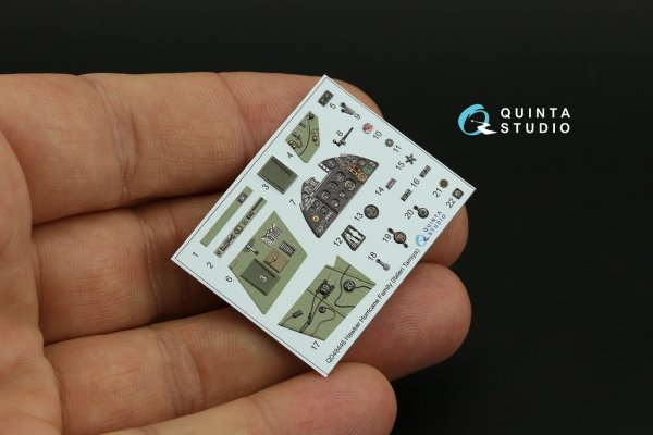 Quinta Studio QD48446 Hurricane family 3D-Printed coloured Interior on decal paper (Italeri/Tamiya) 1/48