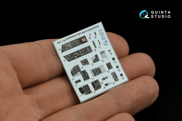 Quinta Studio QDS-48305 AV-8B Early 3D-Printed &amp; coloured Interior on decal paper (Hasegawa) (Small version) 1/48