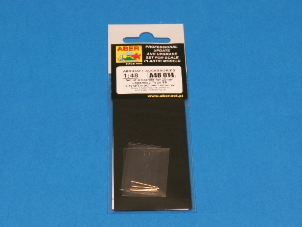 Aber A48014 Set of 4 barrels for Japanese 20 mm Type 99 aircraft machine cannons (1:48)