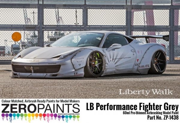 Zero Paints ZP-1438 - LB Performance Zero Fighter (Combat Style) Grey Paint (LB Works Ferrari 458, Lamborghini Aventador, Murciéelago) 60ml