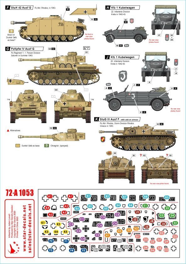 Star Decals 72-A1053 Balkan WW2 # 3. 1/72