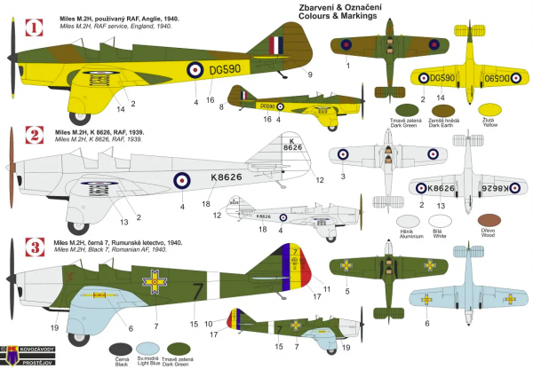 Kovozavody Prostejov KPM0284 Miles M.2H Hawk Major „In Military Service“ 1/72