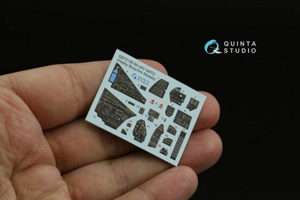 Quinta Studio QD+72185 Mi-24V NATO 3D-Printed &amp; coloured Interior on decal paper (Hobby Boss/ARK Models) (with 3D-printed resin parts) 1/72
