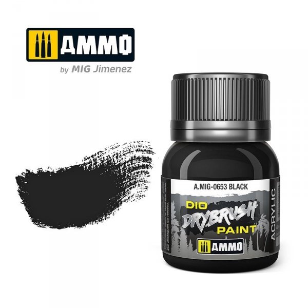 Ammo of Mig 0653 DRYBRUSH Black Brown 40ml