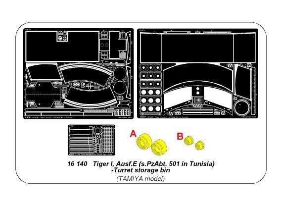 Aber 16140 Tiger I,E Tunezyjski z 501 Abt.- Turret pod / Zasobnik wieżowy 1/16