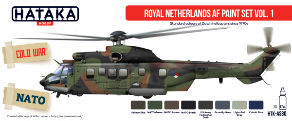 Hataka HTK-AS80 Royal Netherlands AF paint set vol. 1 8x17ml.