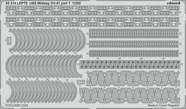 Eduard 53314 USS Midway CV-41 part 1 TRUMPETER 1/350