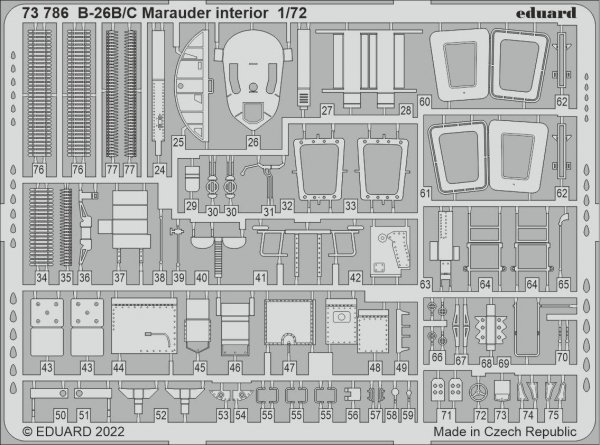 Eduard 73786 B-26B/ C Marauder interior HOBBY 2000, HASEGAWA 1/72