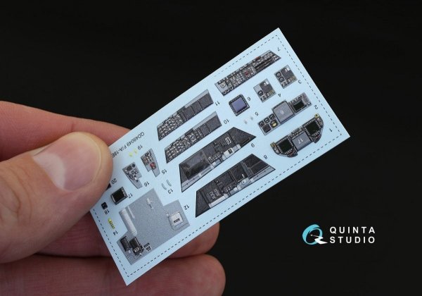 Quinta Studio QD48049 F/A-18E 3D-Printed &amp; coloured Interior on decal paper (for Hasegawa kit) 1/48