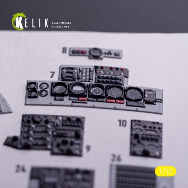 Kelik K32029 F-4J - interior 3D decals for Tamiya kit 1/32
