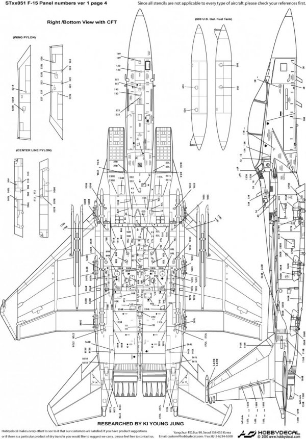 HobbyDecal ST32051V1 F-15 Panel numbers ver 1 1/32