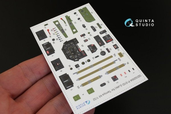 Quinta Studio QD32004 P-51D (Late) 3D-Printed &amp; coloured Interior on decal paper (for Tamiya kit) 1/32