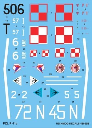 Techmod 48059 - PZL P.11c (1:48)