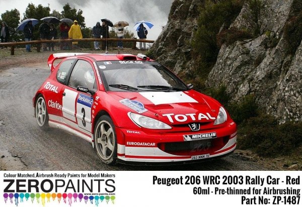 Zero Paints ZP-1487 - Peugeot 206 WRC 2003 Rally Red Paint 60ml 