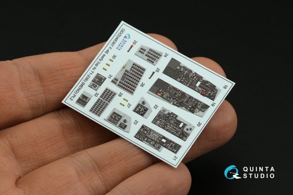 Quinta Studio QDS-48387 F-4E early with slatted wing 3D-Printed &amp; coloured Interior on decal paper (Meng) (Small version) 1/48