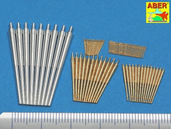 Aber 350L-53 Set of barrels 280mm x 9, 150mm x 12, 105mm x 14, 37mm x 16, 20mm x 32 for German Battleship Scharnhorst (1943) (1:350)