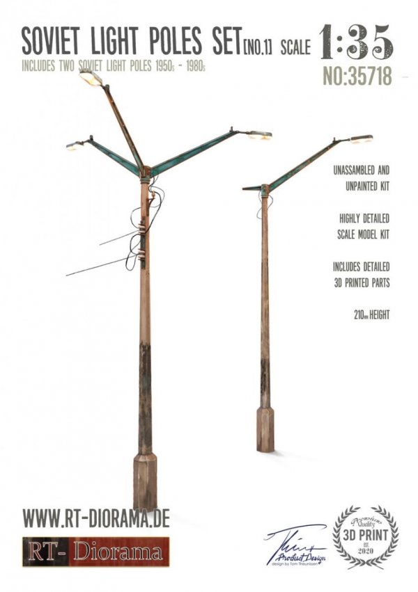 RT-Diorama 35718 Soviet Light Poles Set No.1 1/35