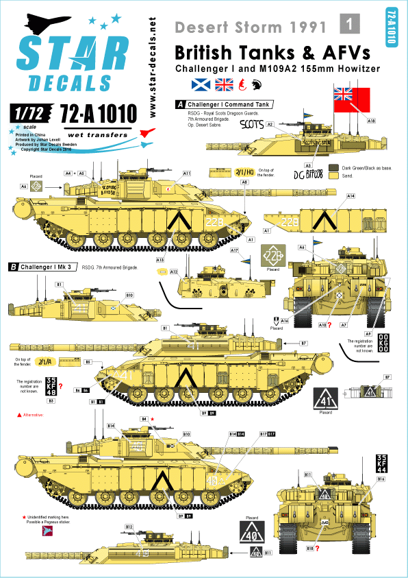 Star Decals 72-A1010 Desert Storm 1991 (1) 1/72