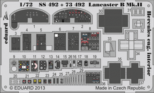 Eduard SS492 Lancaster B Mk. II interior S. A. 1/72 AIRFIX