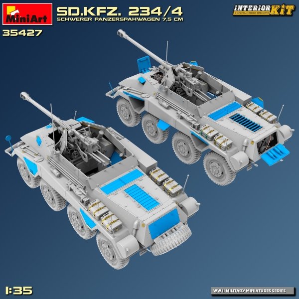 MiniArt 35427 Sd.Kfz. 234/4 SCHWERER PANZERSPÄHWAGEN 7,5 cm. INTERIOR KIT 1/35