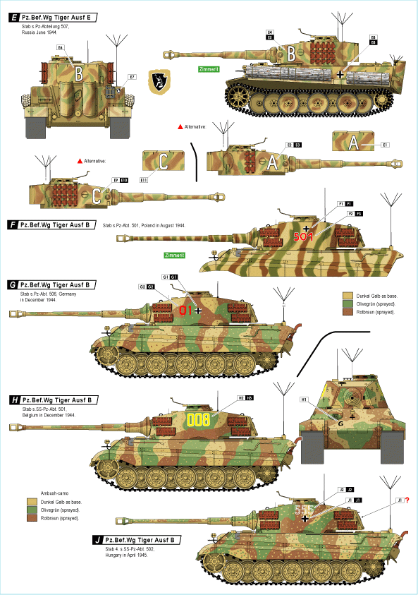 Star Decals 72-A1014 Befehlspanzer # 5. German Command 1/72