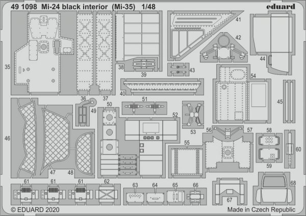 Eduard 491098 Mi-24 interior black (Mi-35) 1/48 ZVEZDA