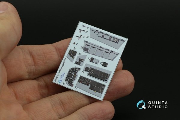 Quinta Studio QD48221 F-16B 3D-Printed &amp; coloured Interior on decal paper (Hasegawa) 1/48