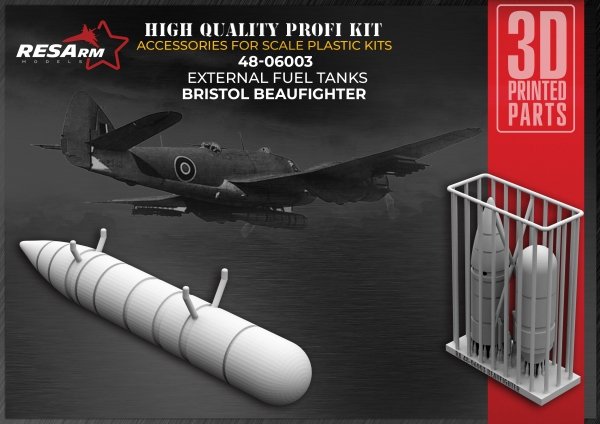 RESArm 48-06003 Bristol BEAUFICHTER - Suspended fuel tank (all modifications) (3D resin printing) 1/48
