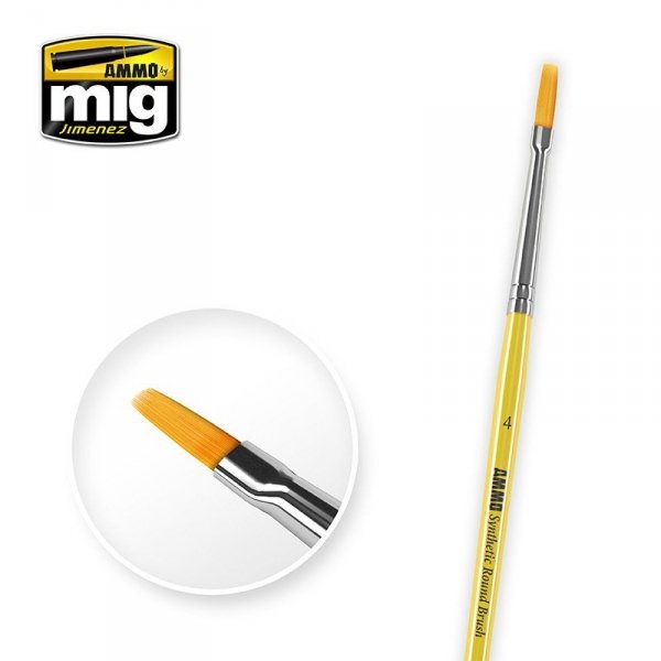 AMMO of Mig Jimenez 8620 4 SYNTETIC FLAT BRUSH