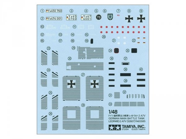 Tamiya 32607 Leopard 2 A7V German Main Battle Tank 1/48