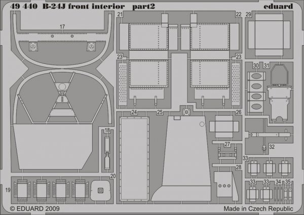 Eduard 49440 B-24J front interior 1/48 Revell