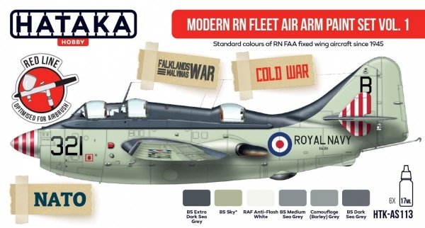 Hataka HTK-AS113 Modern RN Fleet Air Arm Paint Set Vol. 1 6x17ml