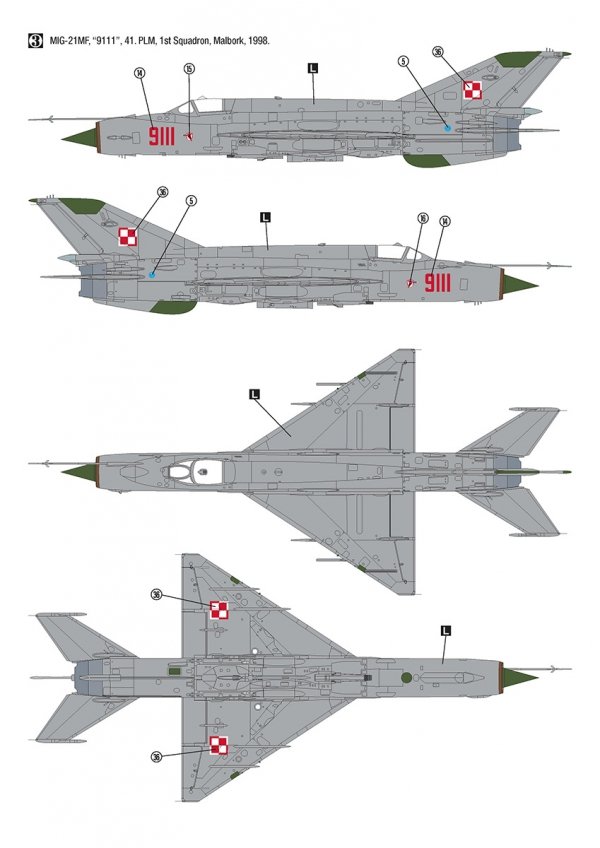 Hobby 2000 32019 MiG-21MF Polish Air Force (TRUMPETER + CARTOGRAF + MASKI ) 1/32