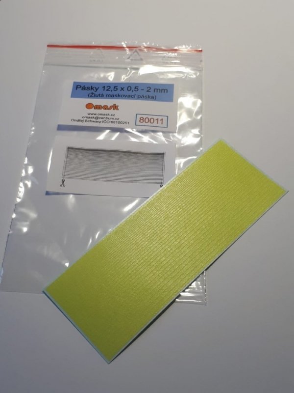 Omask 80011 Stripes 12 x 0,5 - 2 mm (yellow masking tape)